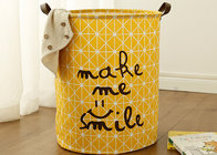 Laundry basket storage bag large box customized colors stripe Yellow Cotton Linen dot large size