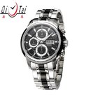Men's Fine 316L bracelet watch Nulti-function mechanical movement black tone at mid link