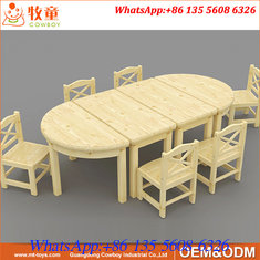 China Solid pine wood nursery play school table and chairs for 1.5-4 years old kids supplier