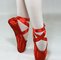 Red and pink colord satin dance ballet pointe shoes with child and adult size supplier