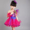 Children's jazz dance suit girls modern dance sequins veil performance costumes supplier