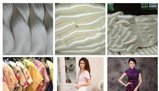100% pure mulberry raw silk fibers 20/22 spun silk yarn