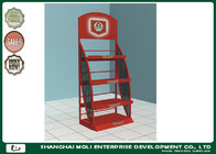 Best Red Color 3 Tier Metal Motor Oil Display Floor Stand Racks For Shopping Mall