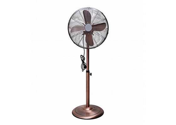 China Chrome Grill 4 Pieces Metal Blade Oscillating Fan 50W 3 Speed Button Control supplier