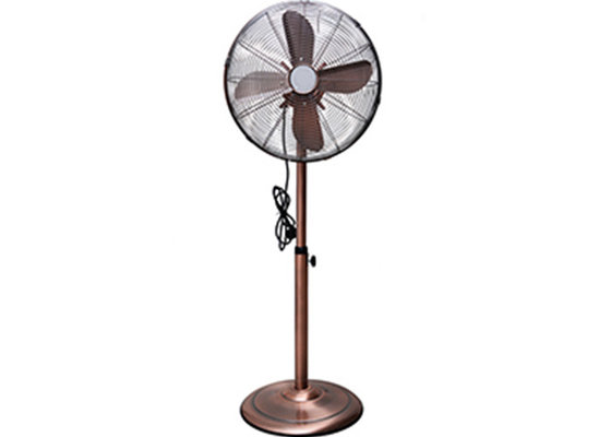 China 16&quot; Metal Retro Floor Standing Fan 3 Speed Round Pin Plug Brushed Nickel Finish supplier
