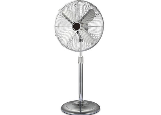 China Brushed Nicked 110V Retro Floor Fan Three Speed Control Knob / Pedestal Cooling Fan supplier