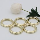 High end handbag accessories 1 inch gold metal spring ring clasps for webbing