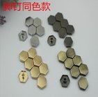 Super cheaper factory price bag fitting small flat six-sided nickel color metal buckles and rivets