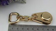 Top quality zinc alloy light gold handbag zipper slider with iron d ring