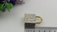 China manufacturer zinc alloy light gold diamond decorative square padlocks