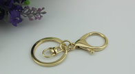 High quality custom gold iron metal key ring zinc alloy snap hook with chain for gift keychains