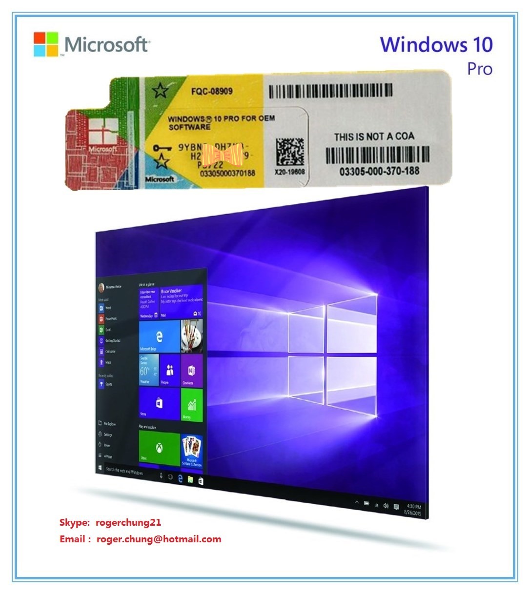 Windows Product Key Sticker Win 10 Pro OEM COA X20 Online Activate 64bit Windows 10 Professional