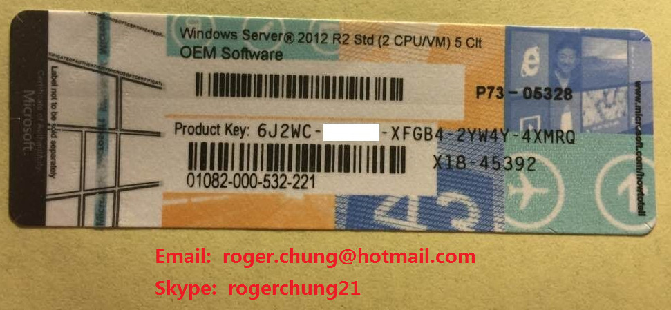 Genuine Original  Free shipping Windows Server 2012 R2 Standard COA  Sticker x15