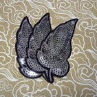 custom clothing LEAF design sequin embroidery patch embroidery badge