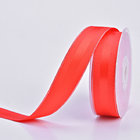 100% polyester solid color grosgrain ribbon decorative tape Red Silver Edge Satin Ribbed Tape for Packing
