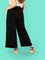 factory clothing manufacturer new style black custom women wide pants with four bottons supplier