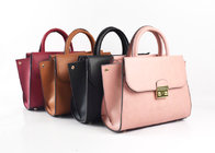 Pink simple ladies leather handbags from china lady handbag woman handbag