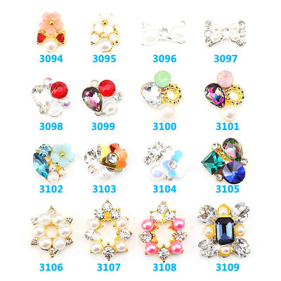 Hot NEW Wholesale Alloy Jewelry 3D Nail Art Jewelry Nail rhinestones Sticker Supplier Number ML3094-3019