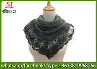 Chinese factory embroider square lace thin scarf 100% Polyester 100*100cm spring summer autumn keep fashion