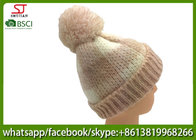 Chinese manufactuer skully pompom winter knitting hat cap 88g 21*23cm 100%Acrylic keep warm