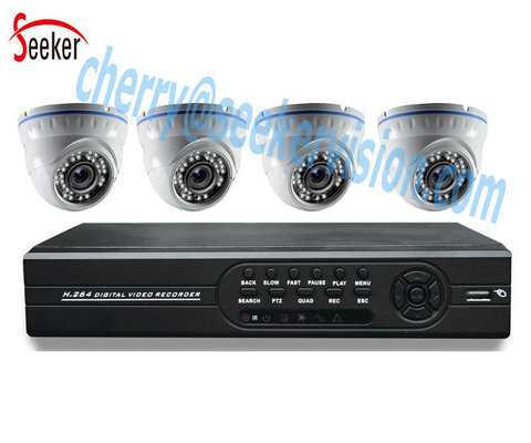 High resolution 1080p surveillance 4 channels security dvr kit system Night Vision Indoor Dome Cameras