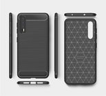 For huawei p20 lite cell phone case Brushed Carbon Fiber TPU Silicone Phone Back Cover