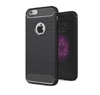 Black soft TPU mobile phone case for iphone 8, for iphone 8 brushed carbon fiber phone case