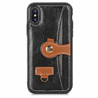2018 Summer New Classic PU Leather Phone Case for iPhone X Case with Card Slot Ring Holder