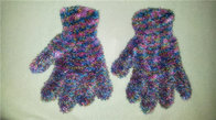 Mix Color Fuzzy Mitten gloves  High Quality Fashion Soft Knitted Striped flower colorful kids  Fashion Mitten Gloves