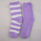 Wholesale Stock Polyester Soft Striped Anti-slip On Foot Warm Winter Apparel Hosiery Stockings Girls Socks