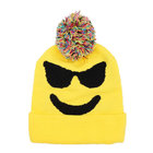 2018 Pontique Unisex Emoji Pompom Beanie Hat Kids Adults, Funny Knit Winter Cap