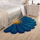 Blue Fan-Shaped Pattern New Design Boy Room Shaggy Kid Living Room Carpet Made In China