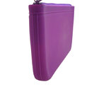 Purple Customized Printing Promotional Silicone Zipper Pencil Case