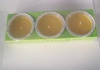 3PK Yellow Citronella tinfoil bowl scented candle with the printed box shrinked