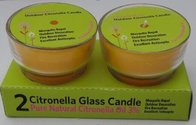 2PK Yellow Citronella glassl scented candle with the printed card and printed box shrinked