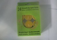 24pk Yellow Citronella tealight scented candle with the printed box