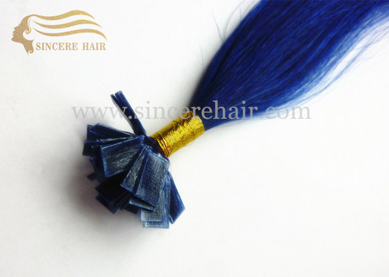 China Fashion Hair, 22&quot; 1.0 Gram Bule Color Silk Straight Pre-Bonded Flat-Tip Remy Hair Extension For Sale supplier