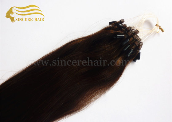 China 22&quot; Micro Ring Hair Extensions - 22&quot; Brown Pre Bodned Micro Ring Loop Hair Extensions 1.0 G / Strand For Sale supplier
