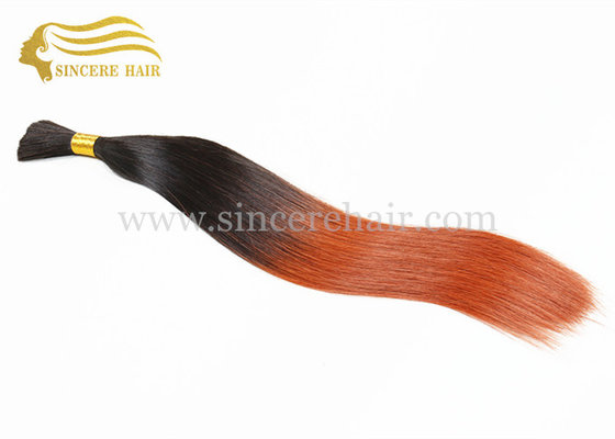 China Hair Bulk, 50 CM Double Drawn Straight Ombre Remy Human Hair Extensions Bulk Hair For Sale supplier