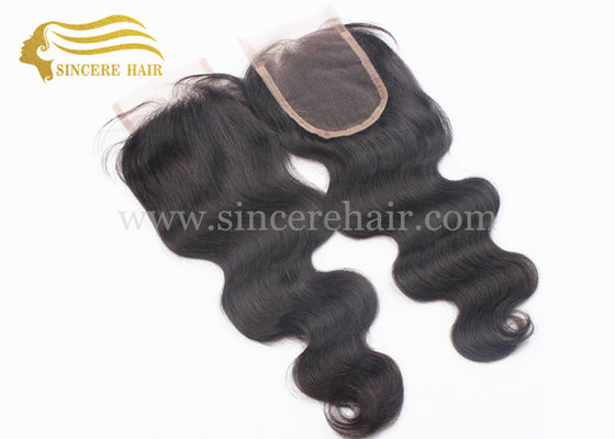 China 20&quot; Clouser Hair Extensions - 20&quot; Black Body Wave Virgin Remy Human Hair Clouser Extensions For Sale supplier