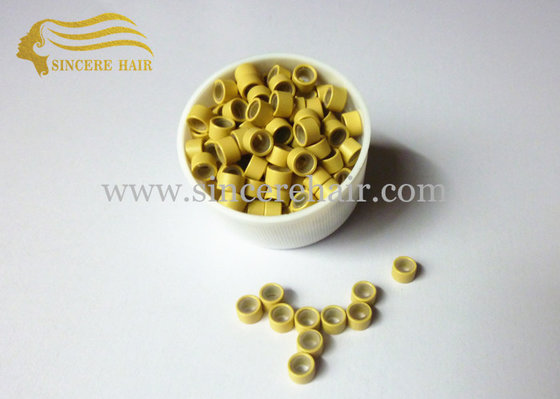 China Hair Extension Accessories Micro Links with Silicon For Sale, Blonde Micro Ring for Stick Hair Extensions for Sale supplier
