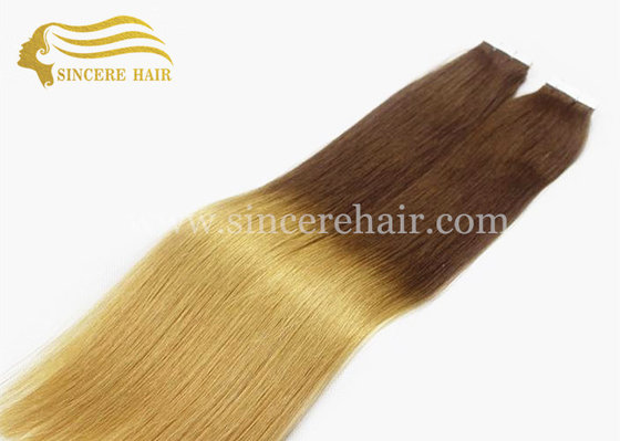China Hot Sale 26 Inch Tape In Hair Extensions for sale, 65 CM Long 2 Tone Color Ombre Tape In Remy Hair Extensions For Sale supplier