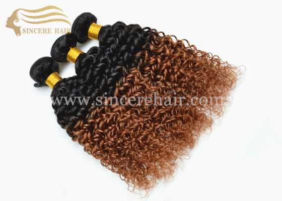 China Hot 18&quot; Curly Ombre Hair Extensions for Sale, 45 CM 2 Tone Colour Curly Ombre Remy Human Hair Weft Extensions for Sale supplier