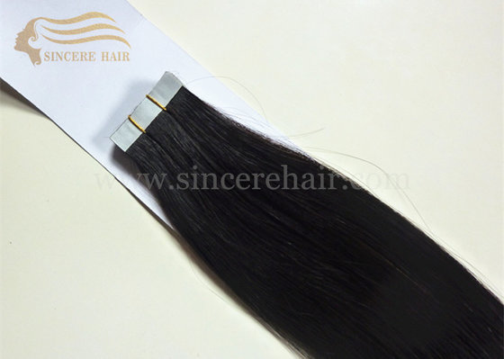 China 20&quot; Black Double Drawn Tape In Hair Extensions for sale, 20 Inch DD Doulble Sided Glue Tape Hair Extensions On Sale supplier