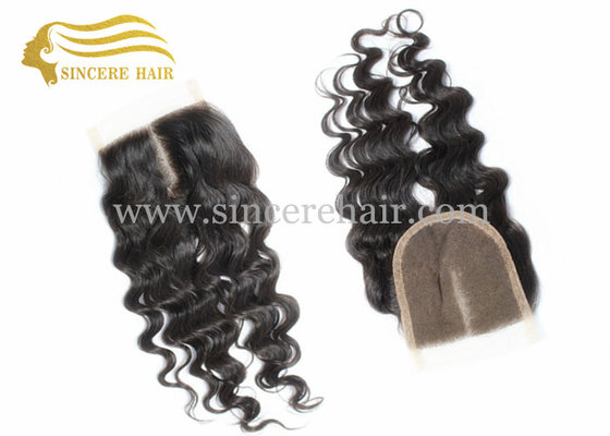 China 22&quot; Deep Wave Clouser Hair Extensions - 22&quot; Black Deep Wave Virgin Remy Human Hair Clouser Extensions For Sale supplier