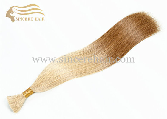 China 20&quot; Double Drawn Human Hair Bulk for sale - 20&quot; Straight Double Drawn Ombre Remy Human Hair Bulk Extensions For Sale supplier