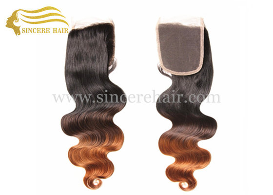 China 20&quot; Ombre Hair Extensions Lace Clouser for sale, 50 CM Body Wave Ombre Virgin Remy Human Hair Clouser For Sale supplier
