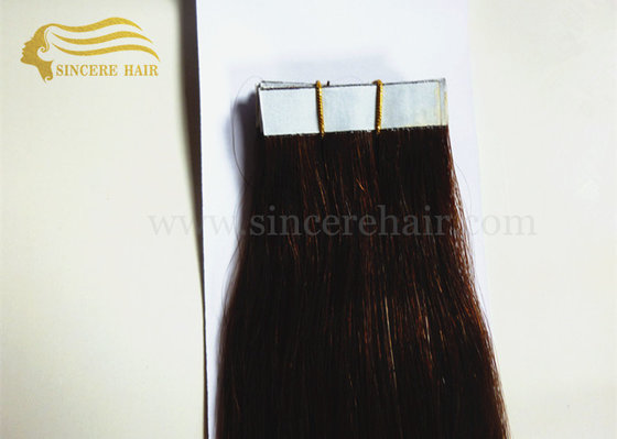 China 22 Inch Dark Brown Colour Double Drawn Glue Tape In Remy Human Hair Extensions for sale supplier