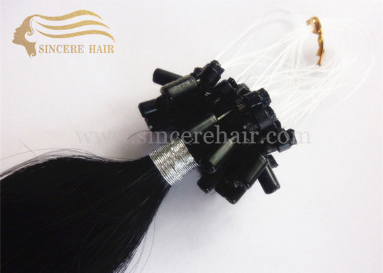 China 22 Inch Micro Ring Hair Extensions for sale - 55 CM 1.0 Gram Black Micro Linked Hair Extensions For Sale supplier