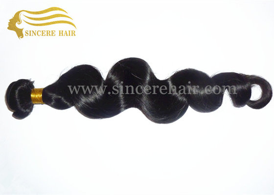 China Hot Sell 22 Inch Black Loose Wave Virgin Remy Human Hair Weft Extensions for sale supplier